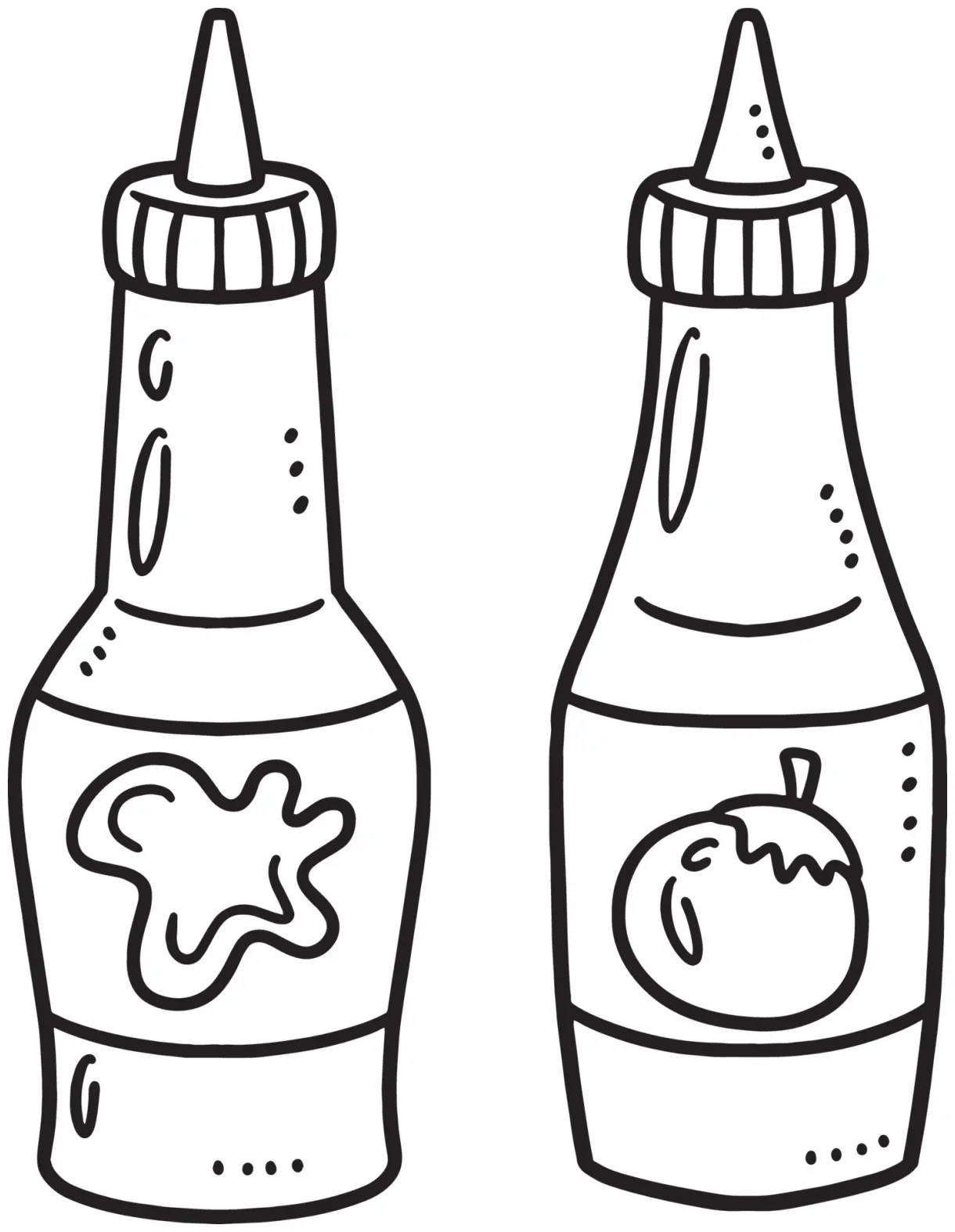 Sauce bottle isolated coloring page for kids 19979746 vector art at printable coloring page