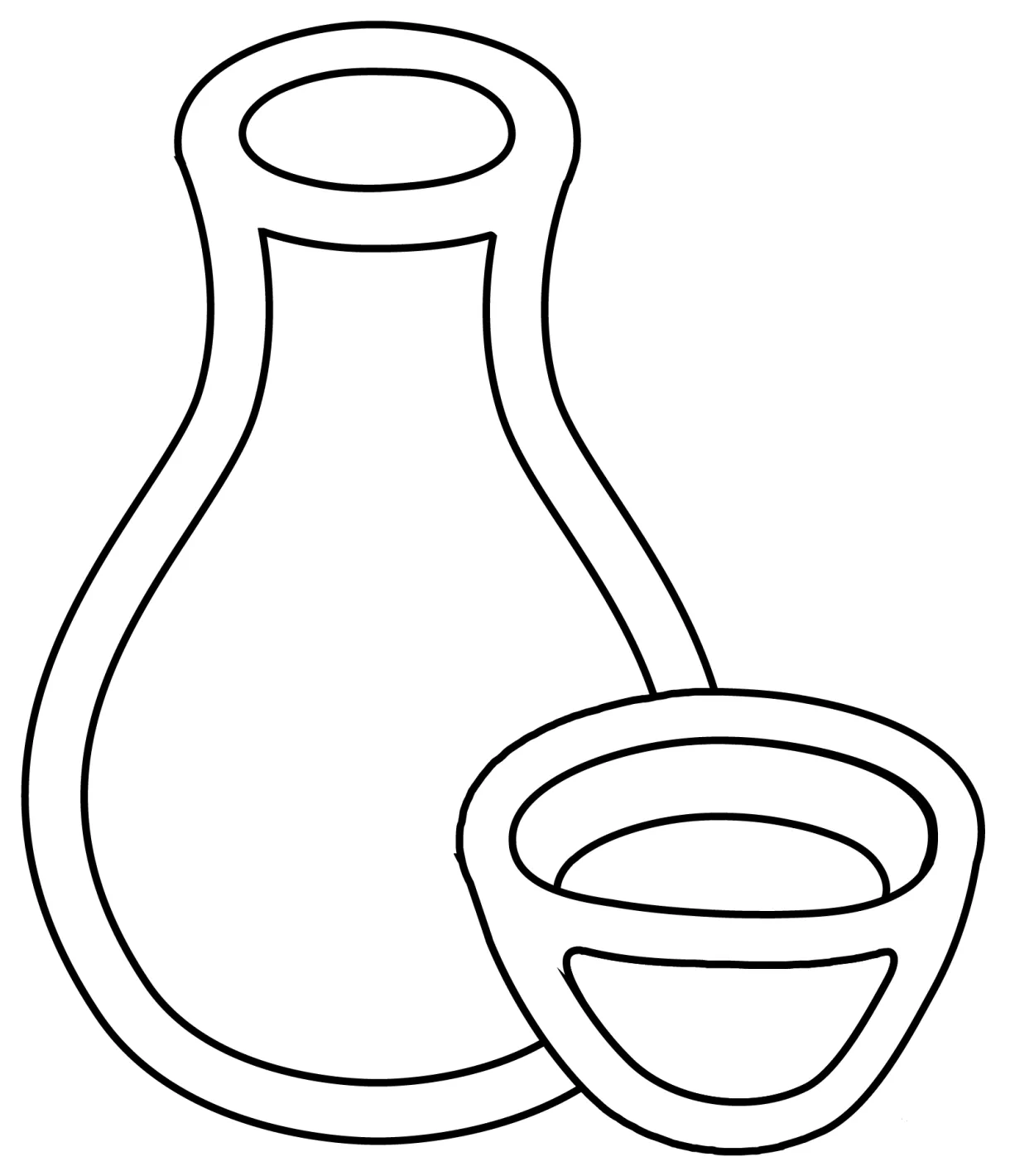 Sake emoji coloring page colouringpages