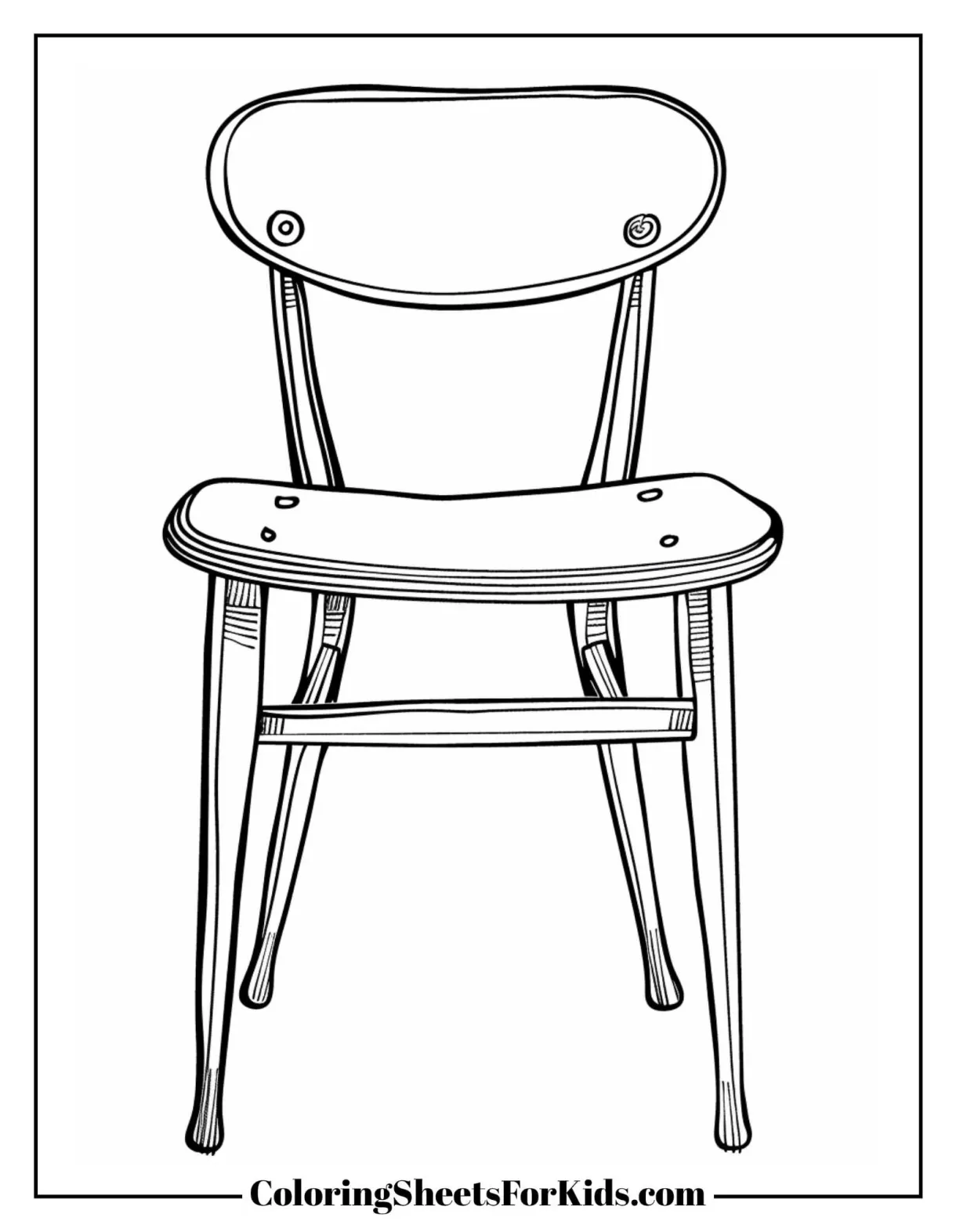 Chair coloring page chair coloring book page vector