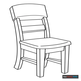 Chair coloring page easy drawing guides