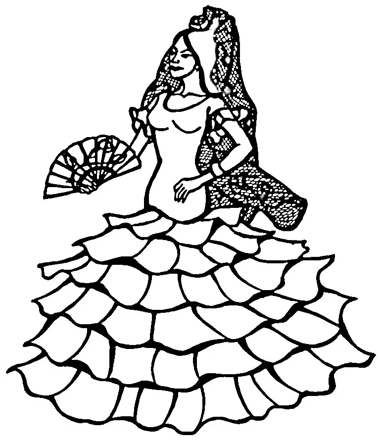 Coloring salsa dancer picture