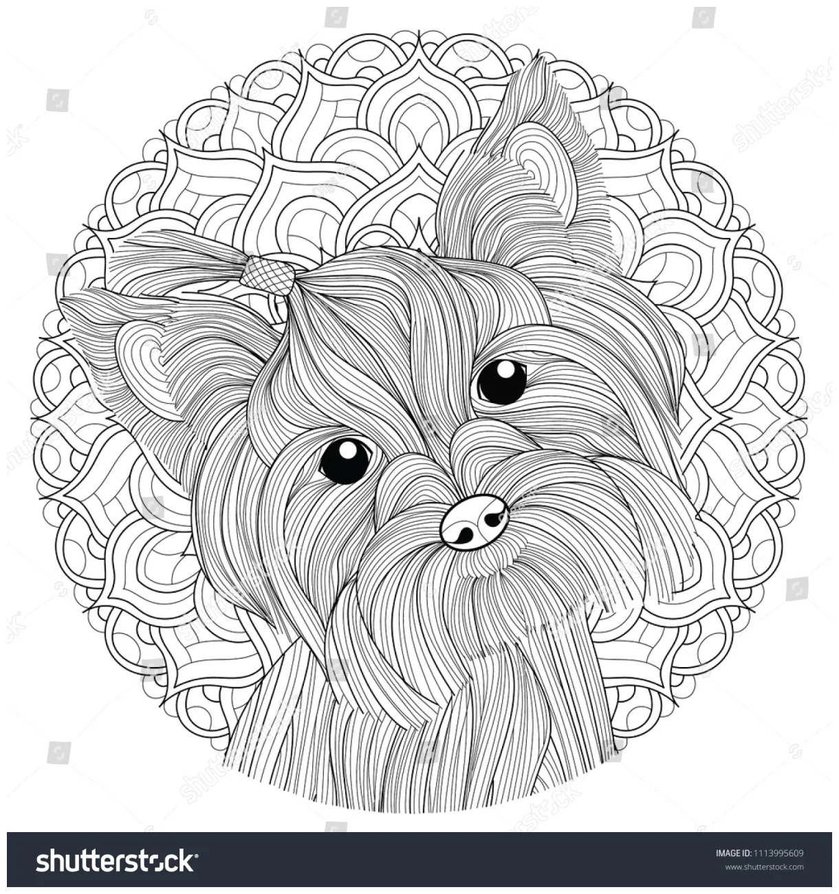 Dog coloring page stock vector 1113995609 shutterstock