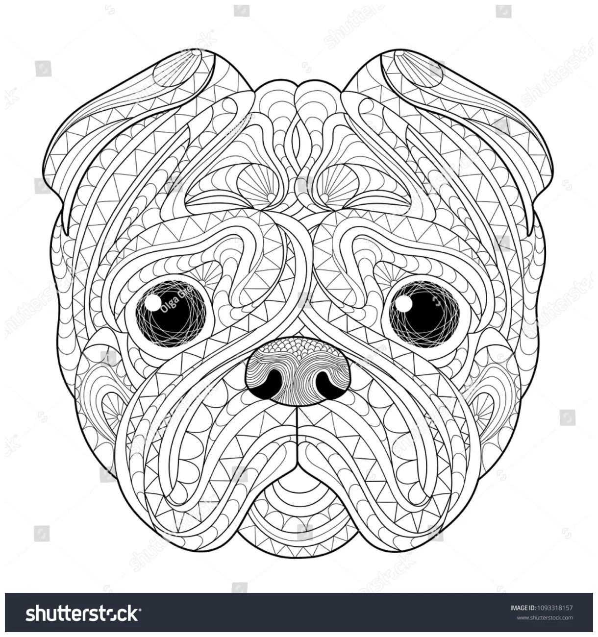 Dog coloring page stock vector 1093318157 shutterstock