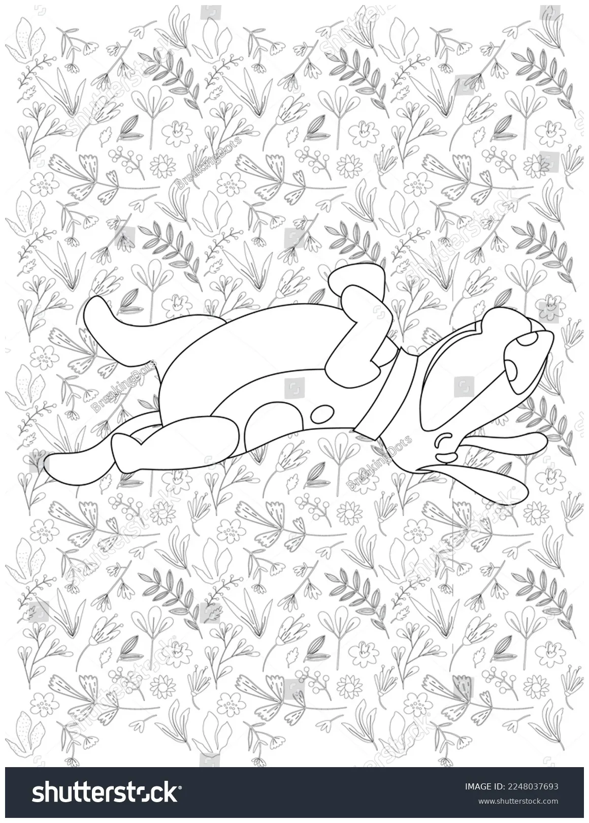 Dog coloring page dog vector stock vector 2248037693