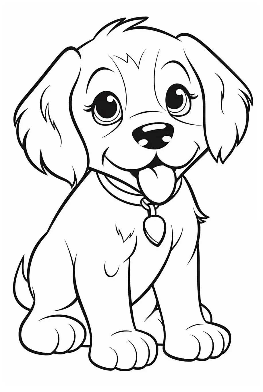 30+ free printable cute and easy dog coloring pages for kids
