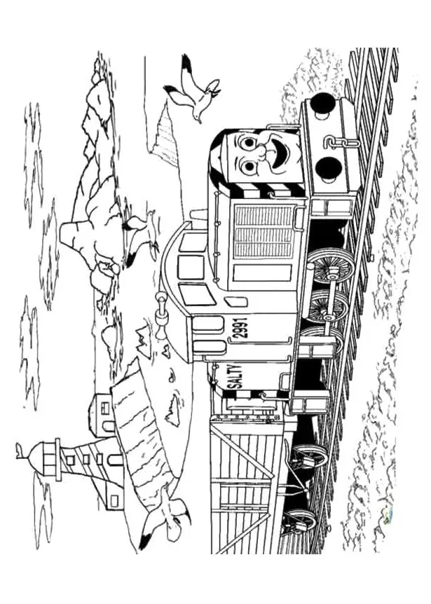 the-Salty-coloring-page | Coloring pages, Train coloring pages, Color
