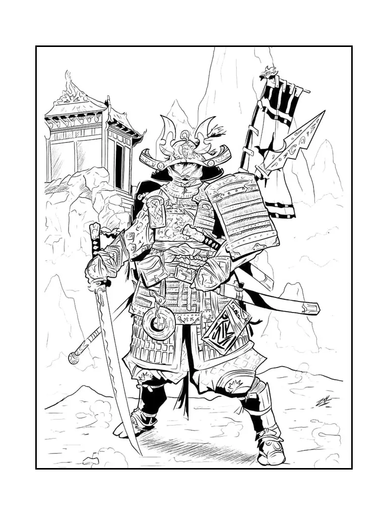 Samurai coloring pages