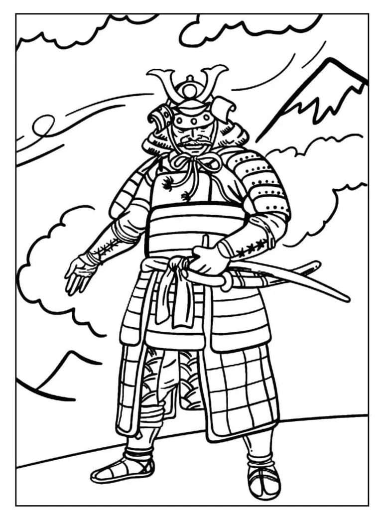 Awesome Samurai coloring page - Download, Print or Color Online for Free
