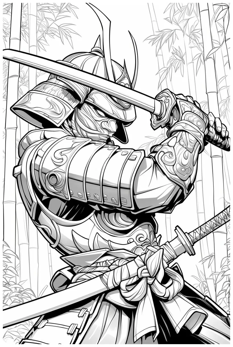 Best 12 samurai in battle stance coloring page free printable artofit