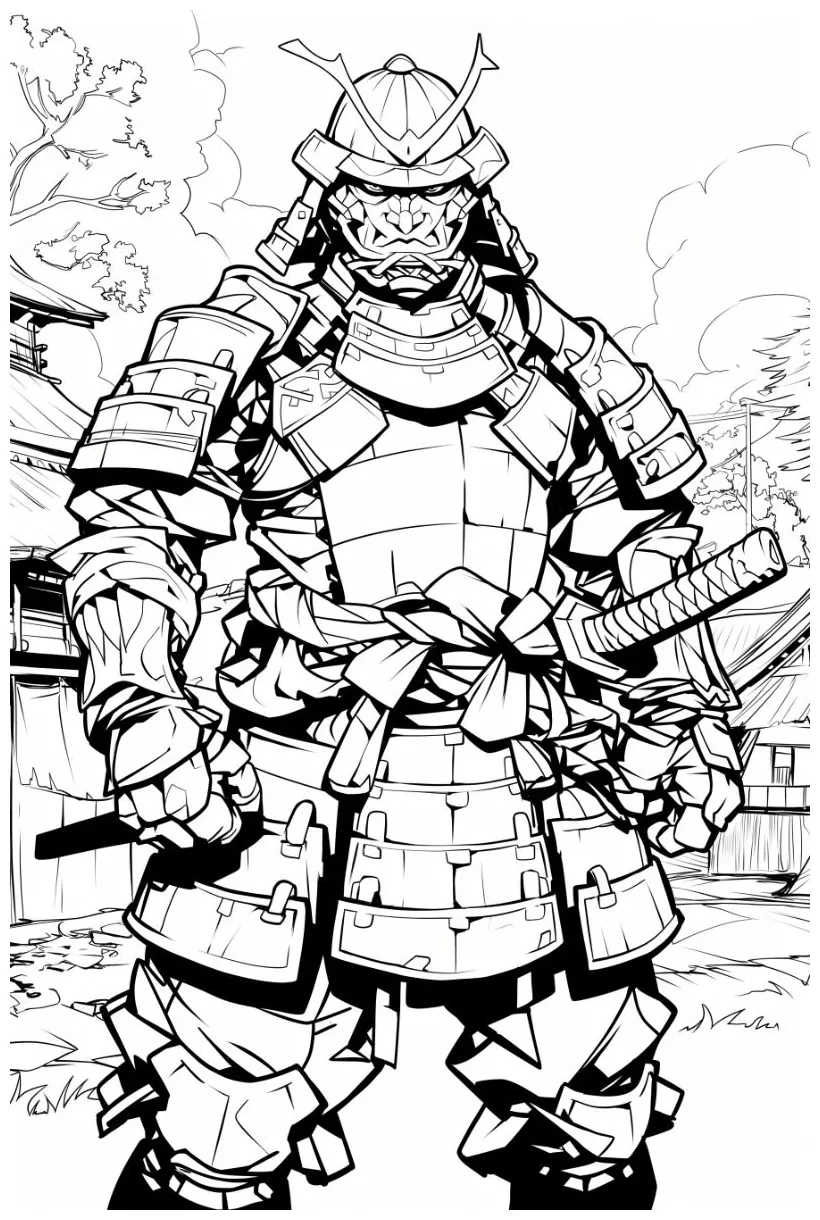 Best 12 samurai in battle stance coloring page free printable artofit printable coloring page