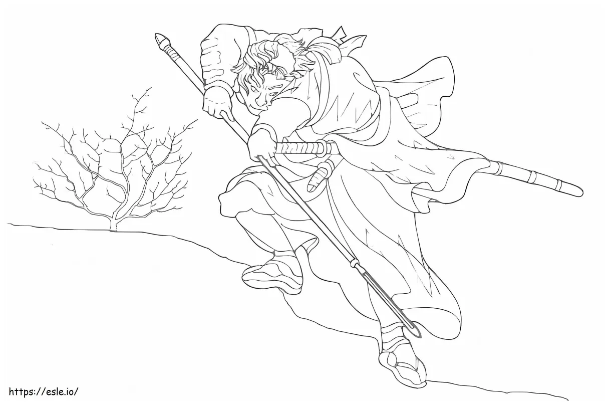 Samurai attack coloring page