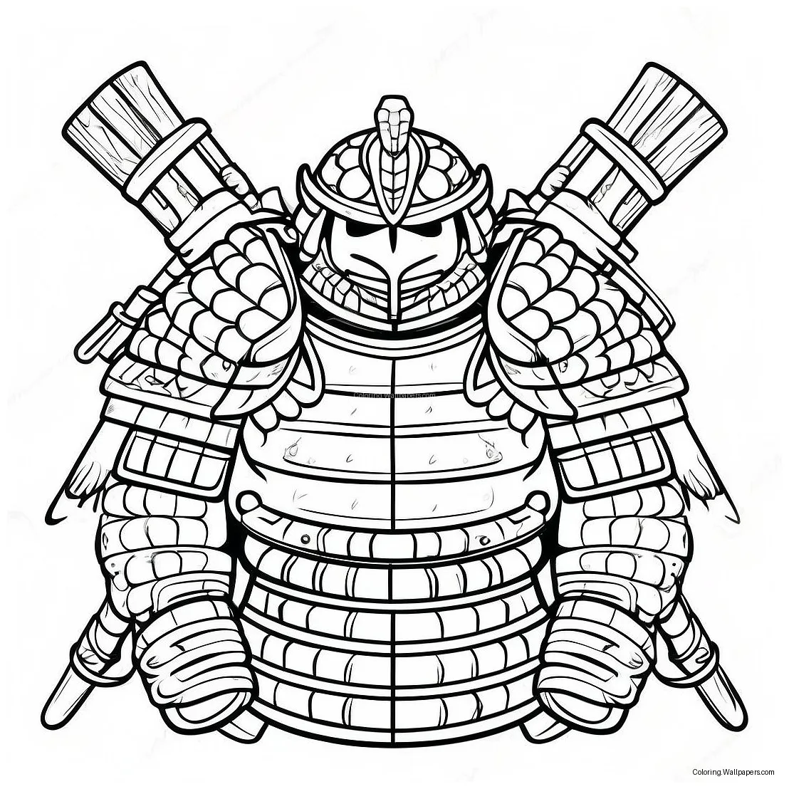 Traditional samurai armor coloring page 6441-5163