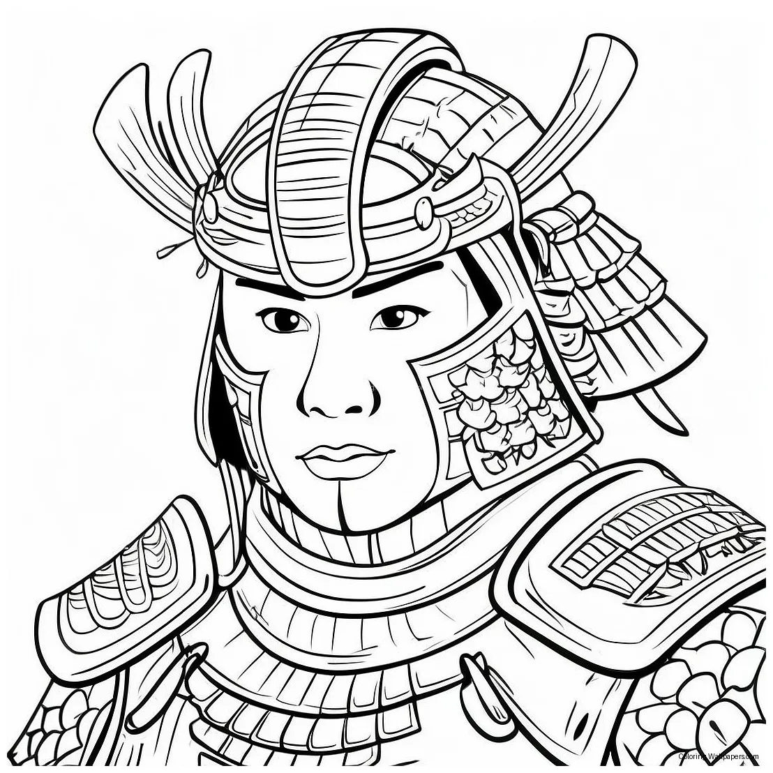 Traditional samurai armor coloring page 6441-5162