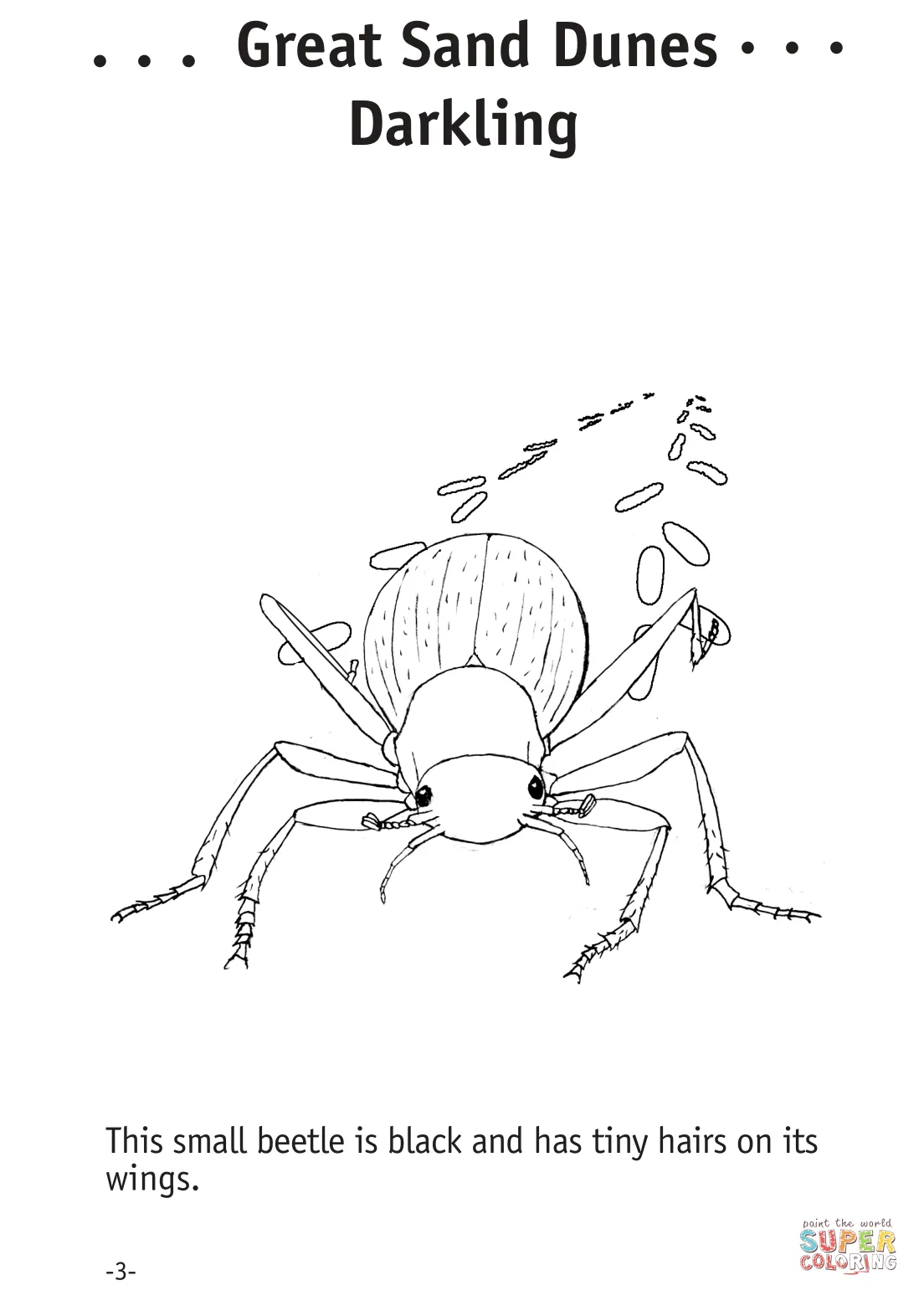 Great sand dunes darkling coloring page free printable coloring pages