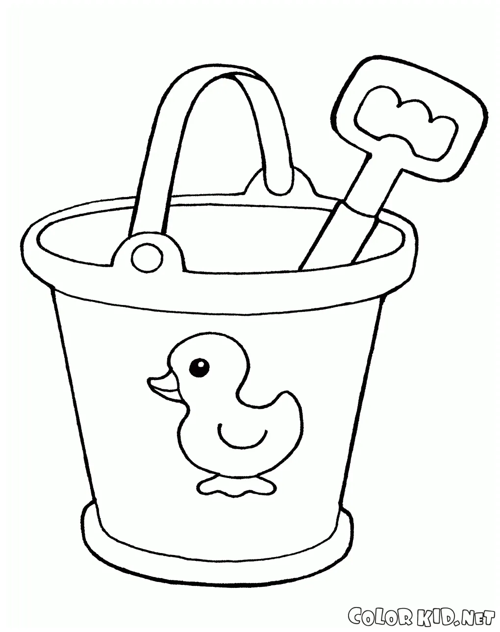 Coloring page toys for the sandbox