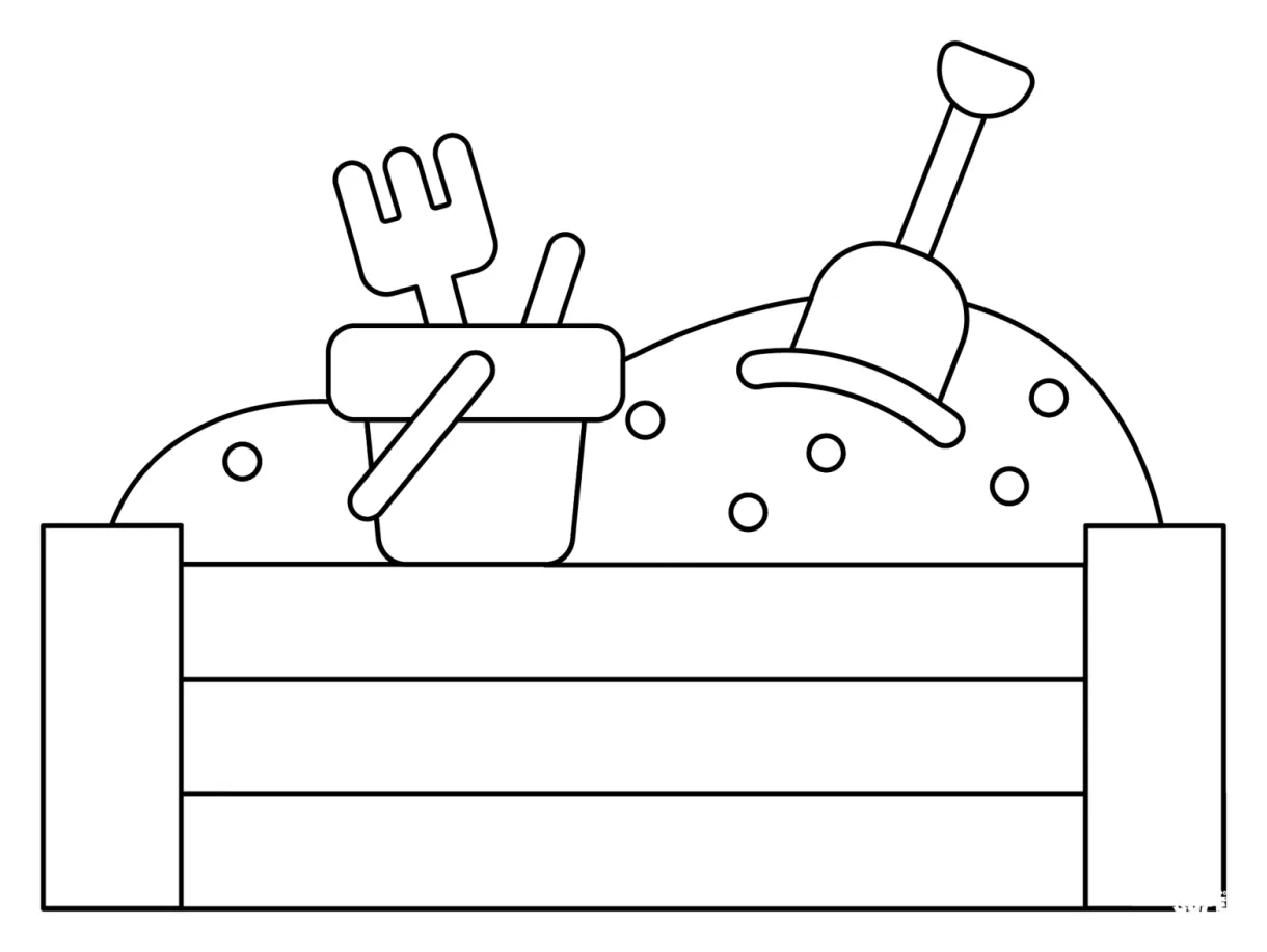 Sandbox coloring page - ColouringPages
