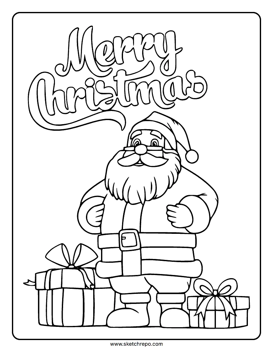Funny Santa Coloring Page Coloring Pages