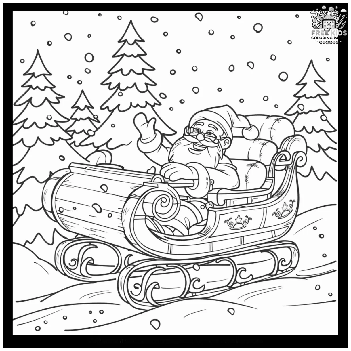 Santa sleigh coloring pages vivid rides through the night sky