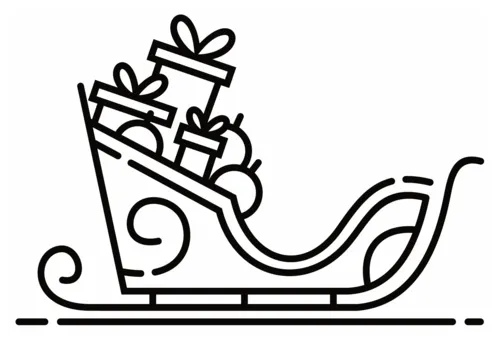 Santa sleigh coloring page free printable coloring pages