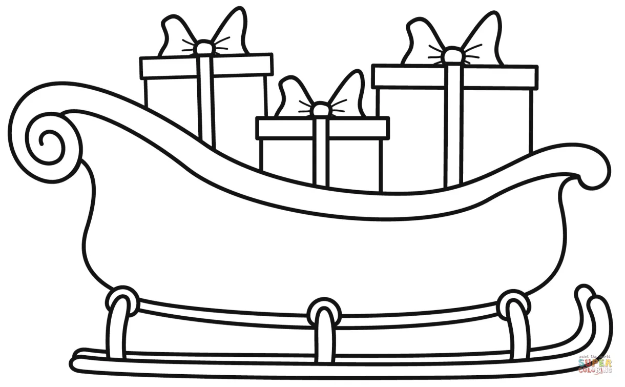 Santa sleigh coloring page free printable coloring pages