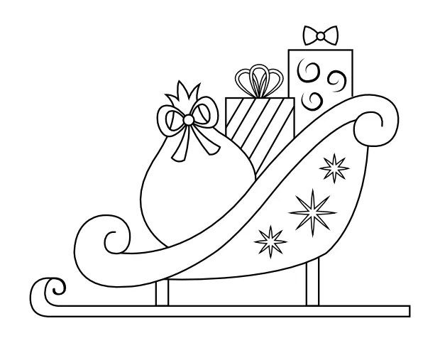 Printable santa claus sleigh coloring page printable coloring page