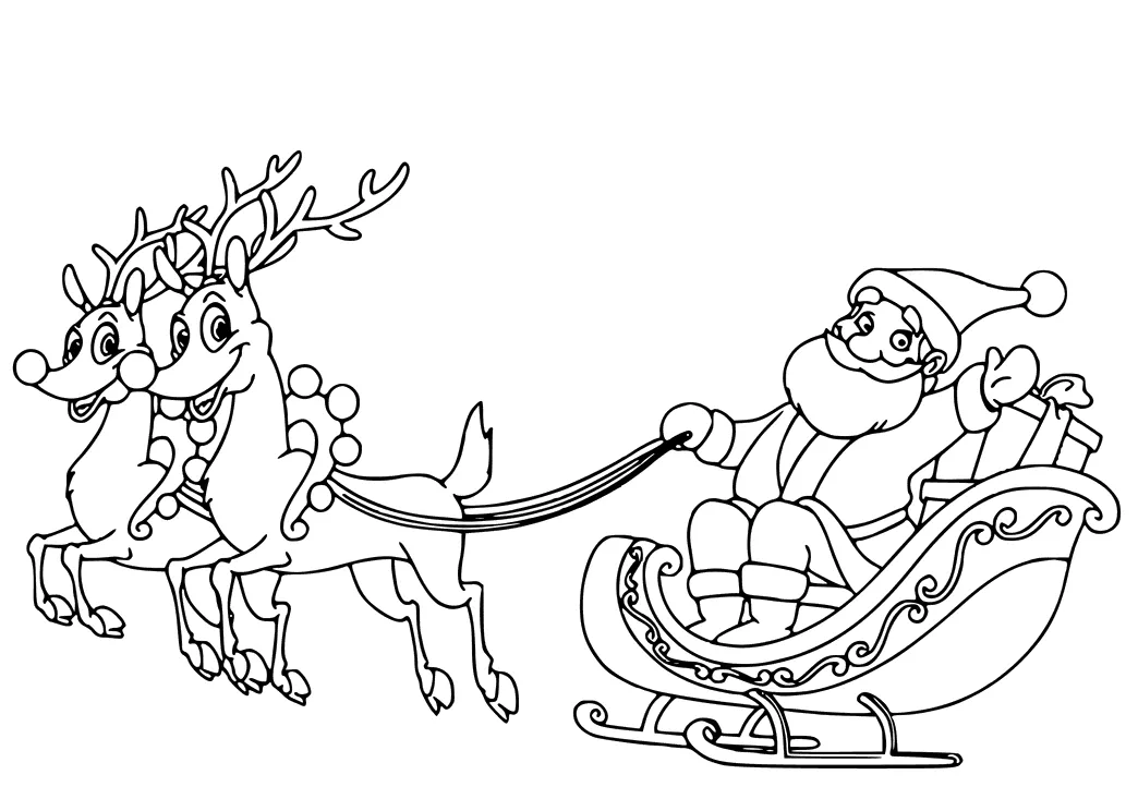 Santa sleigh for children coloring pages coloring cool