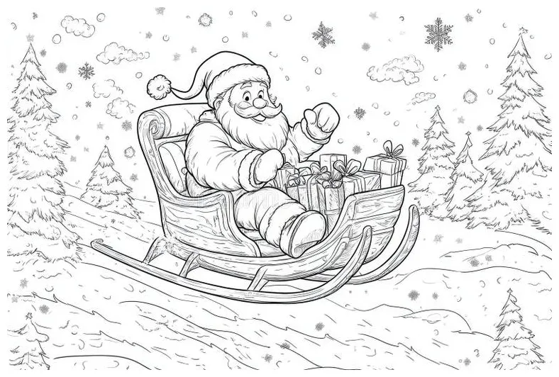 Stock illustrations 36 santa sleigh