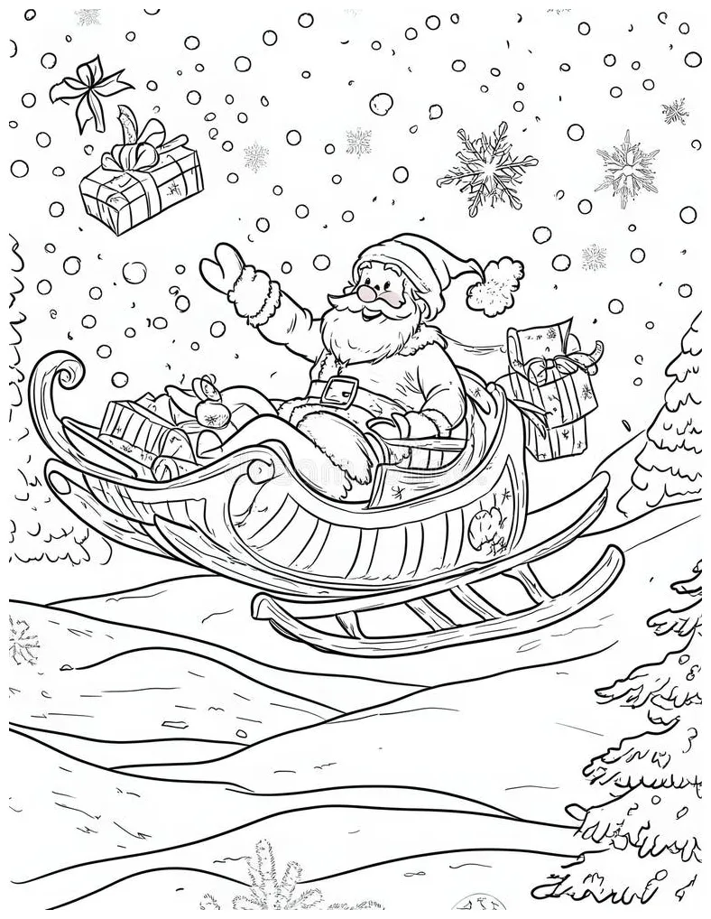 Stock illustrations 36 santa sleigh