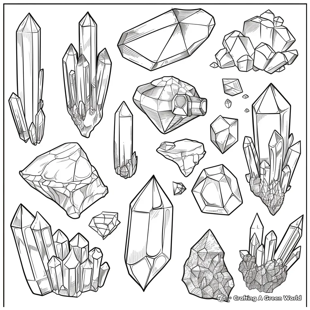 Crystal coloring pages free & printable!