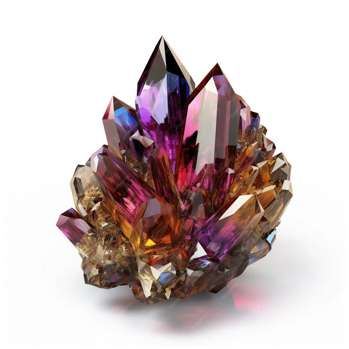 Premium crystal sapphire on a white