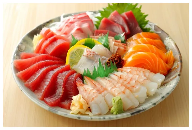 Assortment of sashimi premium ai-generated printable coloring page