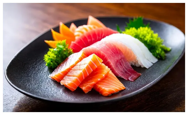 Premium fresh sashimi platter japanese cuisine colorful raw