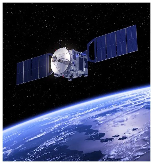 Premium satellite orbiting earth