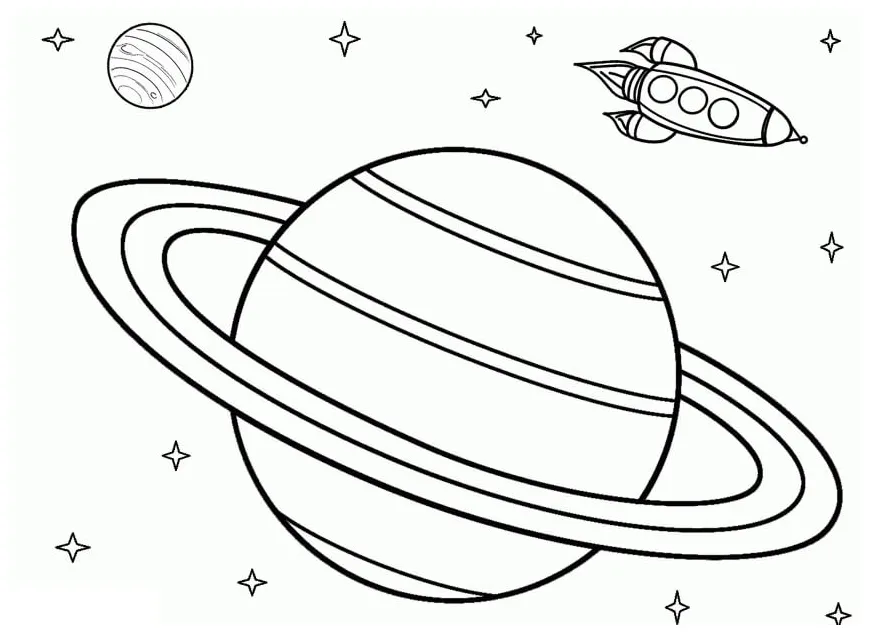 Saturn coloring page