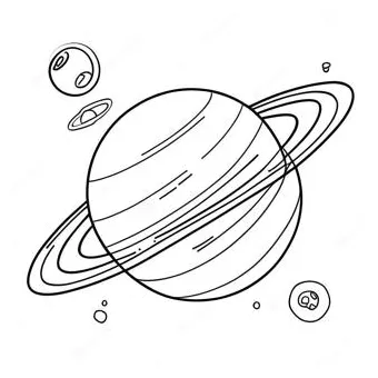 Colorful saturn with rings coloring page coloring-pages