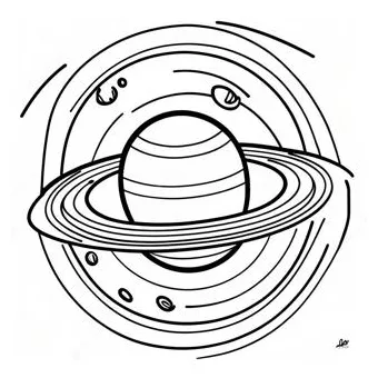 Colorful saturn with rings coloring page coloring-pages