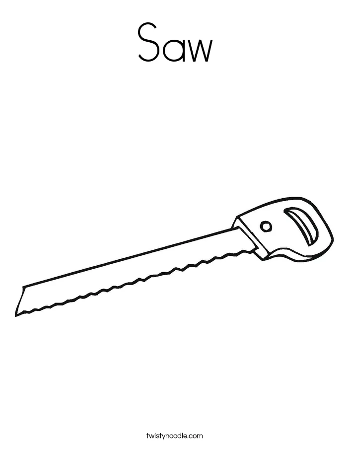 Saw Coloring Page - Twisty Noodle