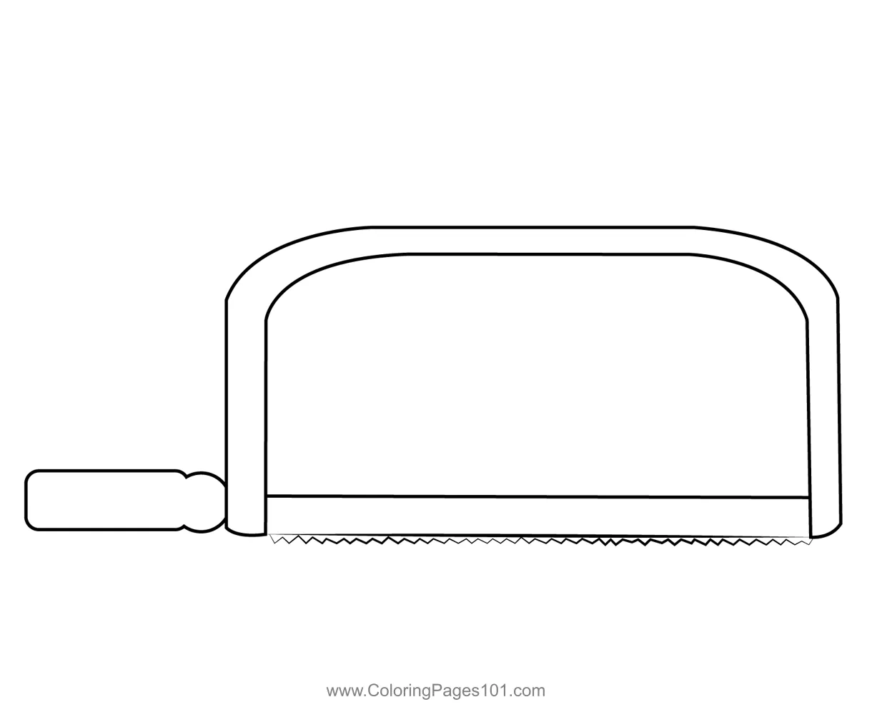 Hand Saw Coloring Page for Kids - Free Hardware Tools Printable