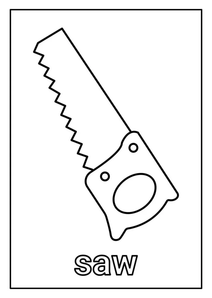 Saw Coloring Page for Kids 47112506 Vector Art at Vecteezy