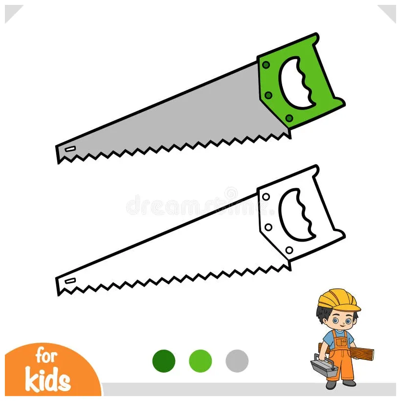 Coloring Book for Kids, Saw Stock Vector - Illustration of colorless