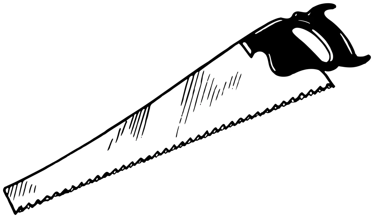 Vintage Hand Crosscut Saw coloring page - ColouringPages