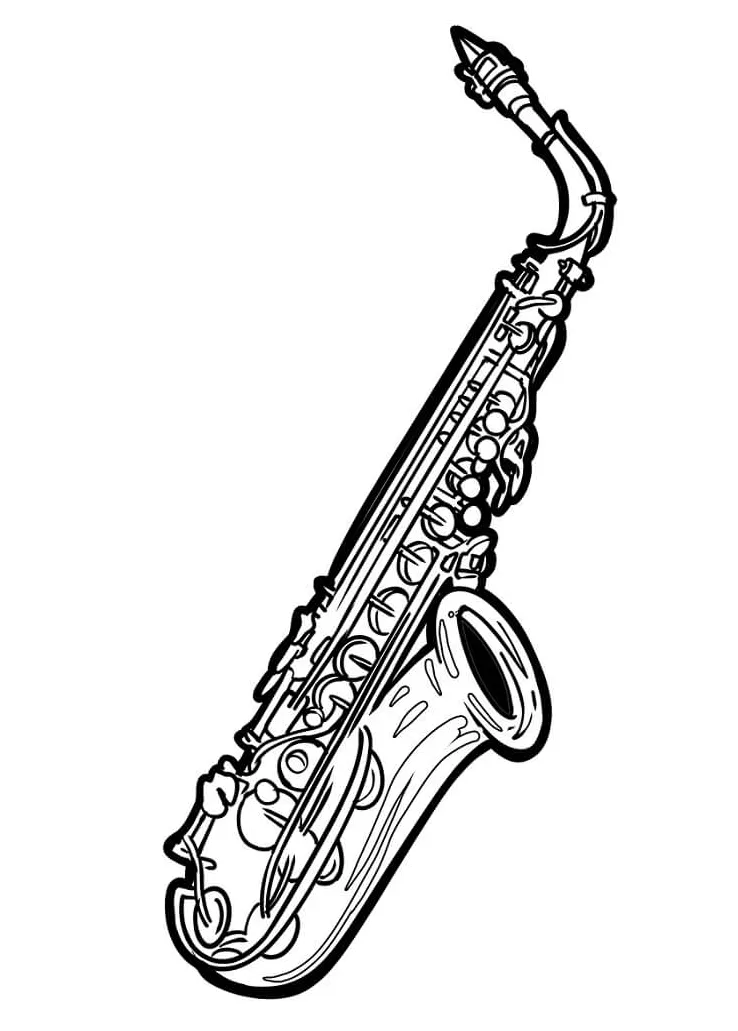 Normal Saxophone 7 Coloring Page - Free Printable Coloring Pages for Kids
