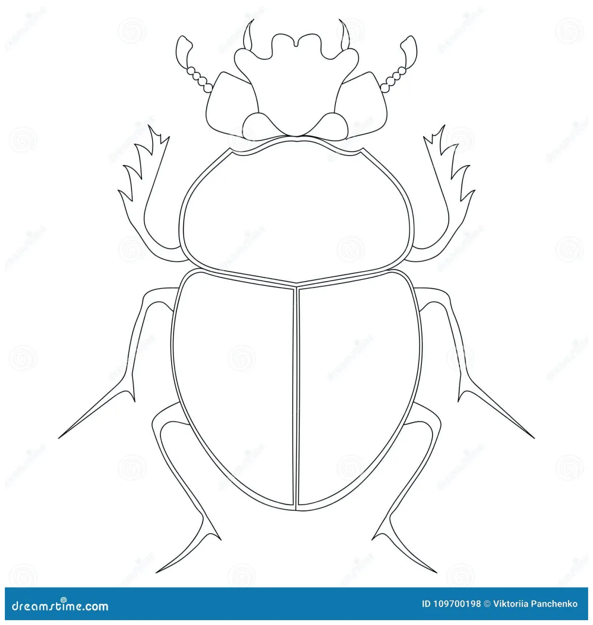 Coloring vector. egyptian scarab beetle. stock vector illustration of