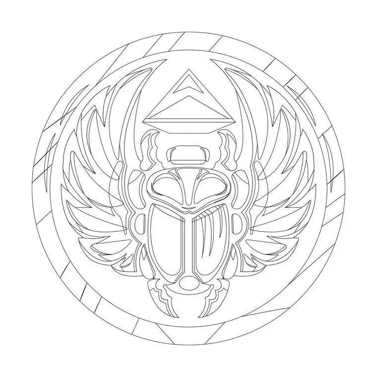 Premium vector art pattern coloring vector egyptian scarab beetle