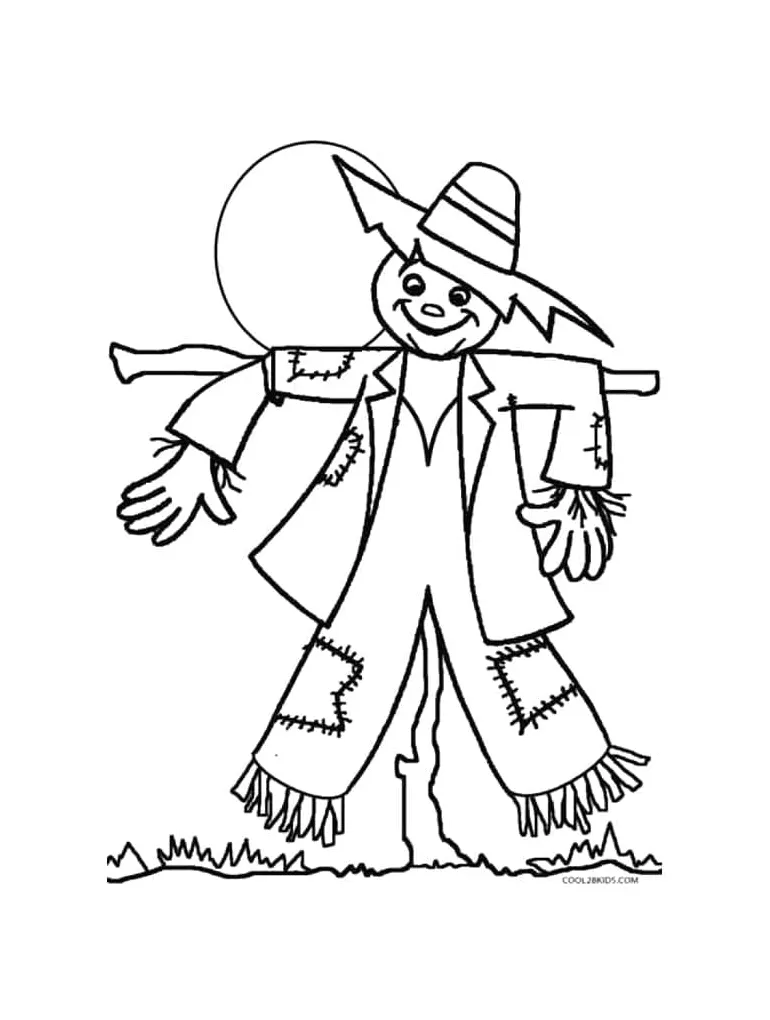 Scarecrow for free coloring page download, print or color online for free