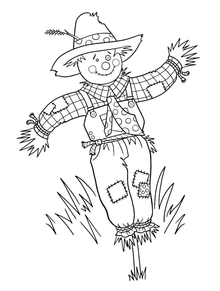 Scarecrow printable coloring page download, print or color online for