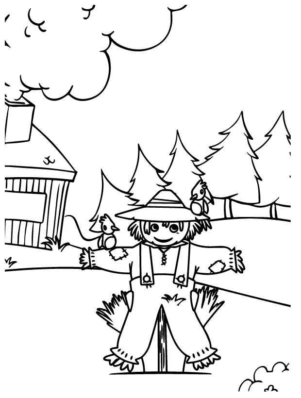 Scarecrow coloring page