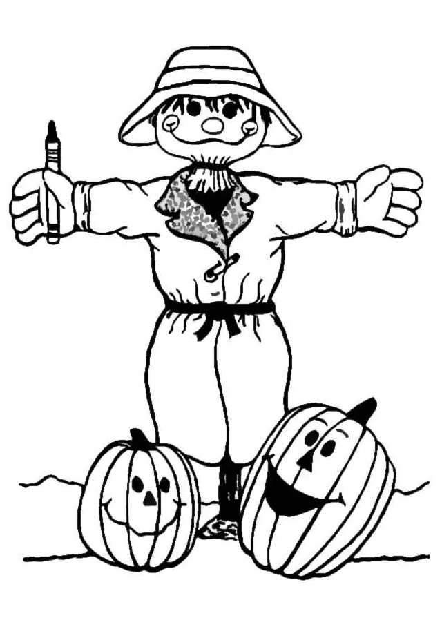 Coloring page scarecrow free printable coloring pages img 8636