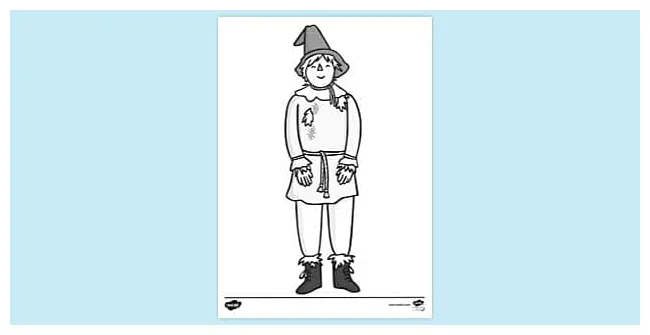 Scarecrow the wizard of oz colouring sheet teacher made