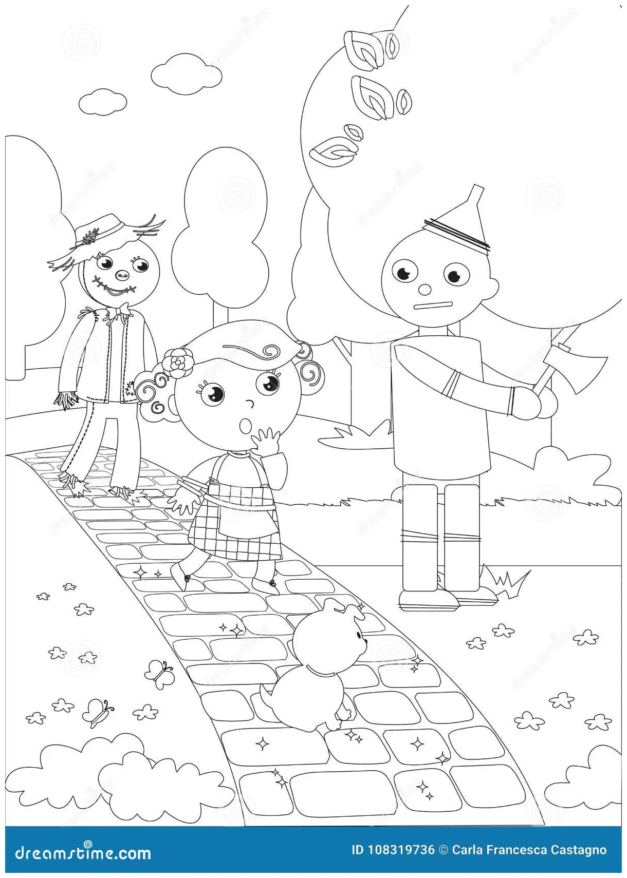 Coloring wizard of oz 02 the scarecrow vector illustration